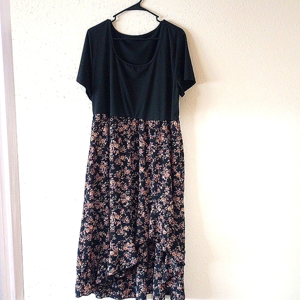 Floral Black Dress
